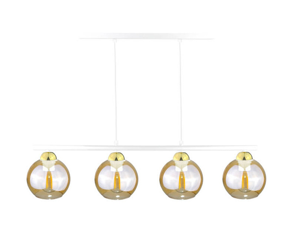 Lampa wisząca 4xE27 AMARUS WHITE/GOLD LONG