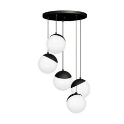 Lampa wisząca nowoczesna szklana kula SFERA V czarny/biały śr. 35cm