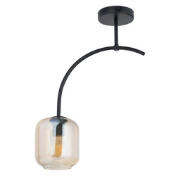 Klasyczna lampa wisząca do sypialni SHINE E27 60W wys. 52cm | bursztyn