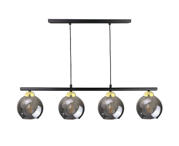 Lampa wisząca 4xE27 MINOR BLACK/GOLD LONG