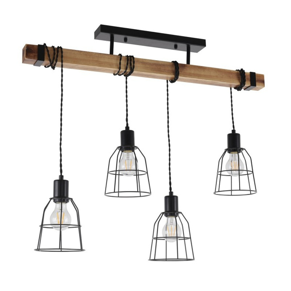 Lampa LOFT Ponte dł. 80cm 4xE27 | czarny