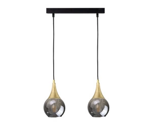 Lampa wisząca 2xE27 LACRIMA SMOKY/GOLD