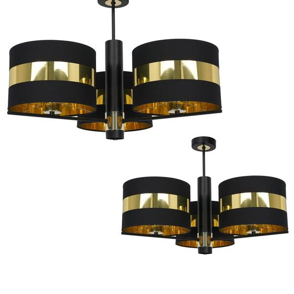 Lampa sufitowa PALMIRA BLACK / GOLD 3xE27