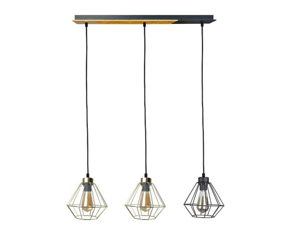 Lampa wisząca 3xE27 WESTA LONG GOLD/BLACK III