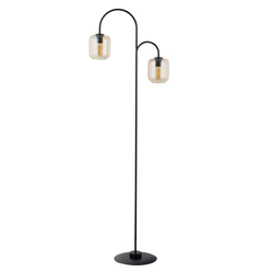 Klasyczna lampa stojąca do salonu SHINE E27 60W wys. 164cm | bursztynowy