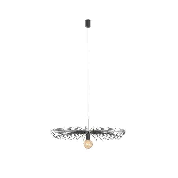 Lampa wisząca druciana zwis nowoczesna UMBRELLA czarny śr. 78cm 8873