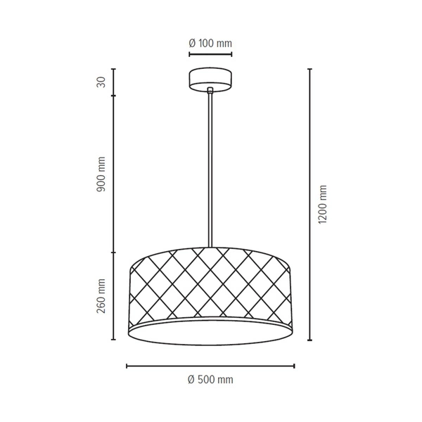 Lampa Wisząca Maxima 1xE27 Max.60W Chromowany Metal/Przezroczysty Kabel PCV/Klosz z Czarnej Tkaniny 1762028
