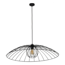 Stylowa lampa druciana do salonu BARBELLA E27 szer. 80cm | czarny