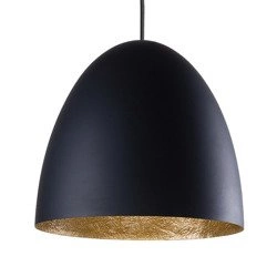 Lampa wisząca tuba nad stół EGG M czarny/złoty śr. 39cm 9022