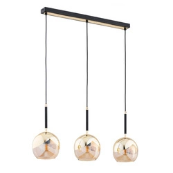 Lampa wisząca PRADA GOLD MIX dł. 70cm 3xE27 | czarny/złoty