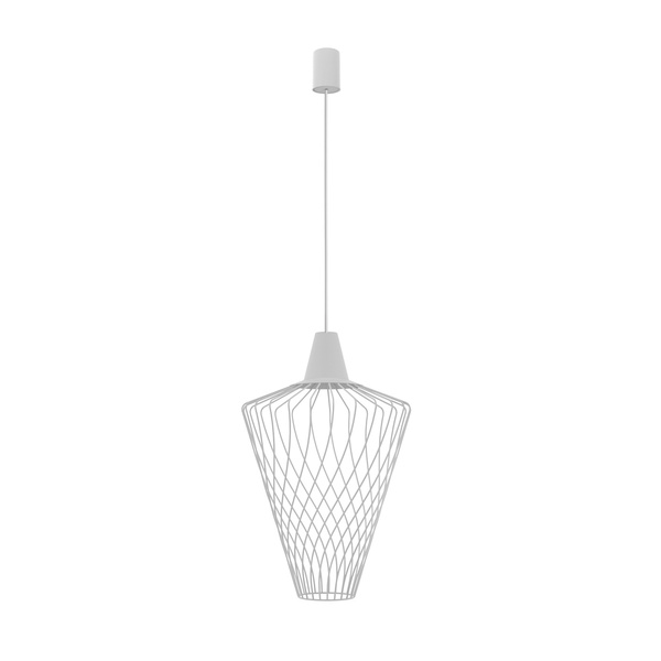 Lampa wisząca druciana zwis nowoczesna WAVE L biały śr. 40cm 8855