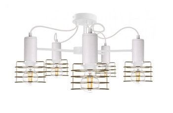 Lampa sufitowa 5xE27 RUNE WHITE/GOLD