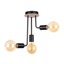 Lampa sufitowa 3xE27 MEGAN WOOD BLACK