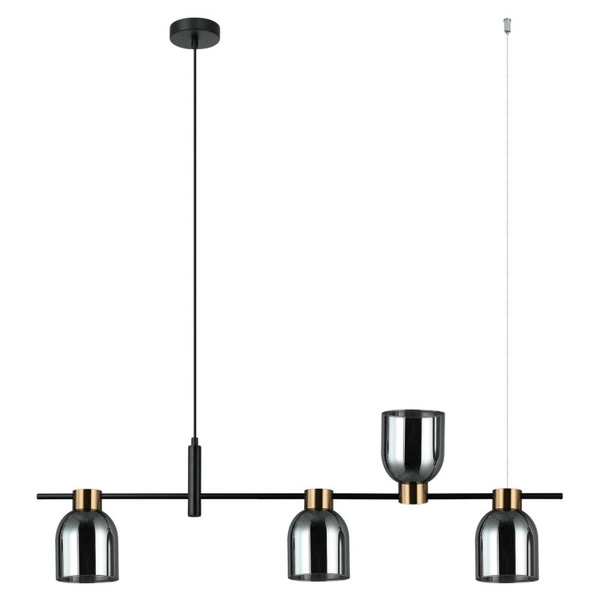 Lampa wisząca Servio dł. 102cm 4xE14 | czarny/grafitowy