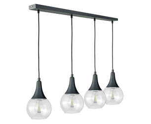 Lampa wisząca 4xE27 LACRIMA CLEAR BLACK