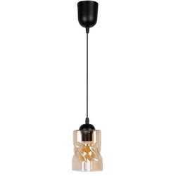 Lampa wisząca FELIS, 31-00156, czarny/bursztynowy, 1x60W E27