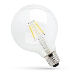 Filament LED GLOB G95 COG E27 4W WW CLEAR barwa ciepła