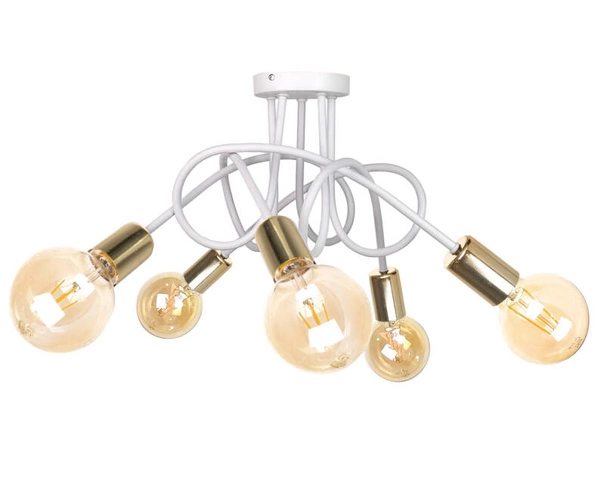 Lampa sufitowa 5xE27 RUMBA WHITE/GOLD