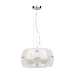 Lampa Wisząca Lola 3xE27 Max.40W Chrom/Transparentny/Biały/Transparentny