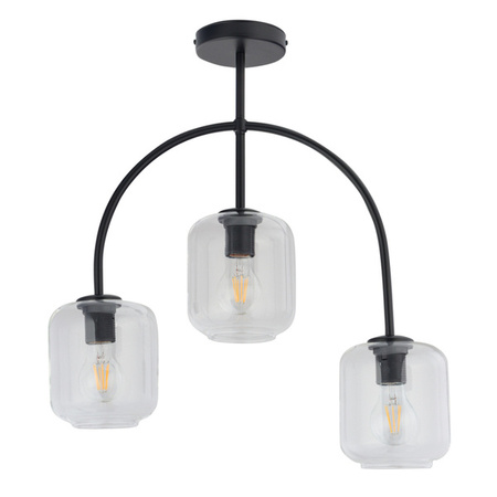 Klasyczna lampa wisząca do sypialni SHINE E27 60W szer. 52cm | transparent