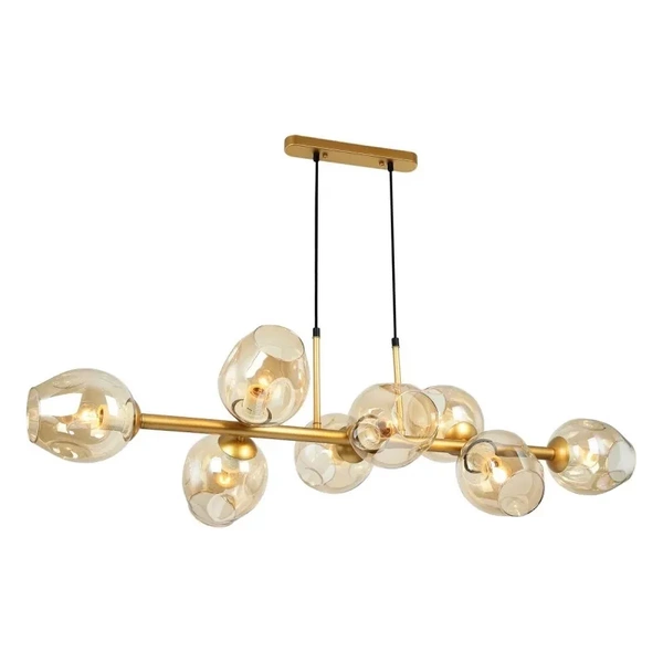 Lampa wisząca BORGO dł. 116cm 8xE27 | złoty