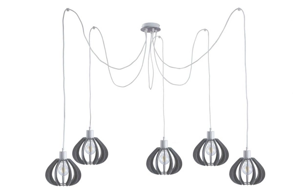 Lampa wisząca 5xE27 NICOLETA GREY 839