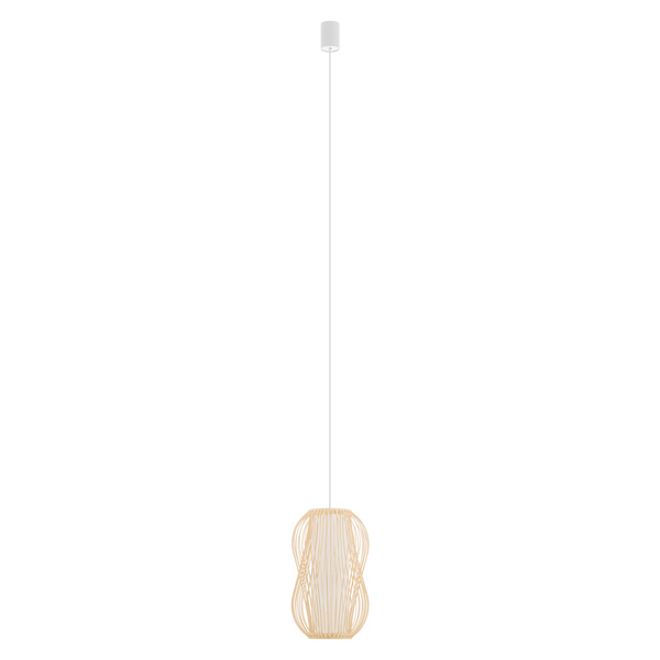 Lampa wisząca PUKET S śr. 21cm E27 | naturalne drewno/biały 11160