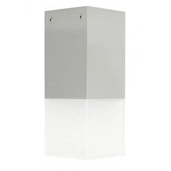 Stylowa lampa sufitowa zewnętrzna E27 wys. 20cm CUBE CB-S AL | srebrny