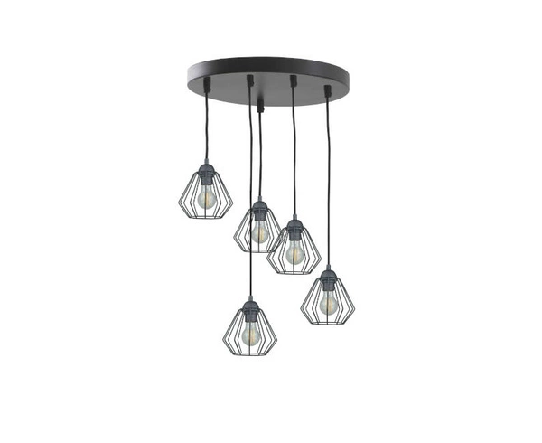 Lampa wisząca 5xE27 VILIS BLACK