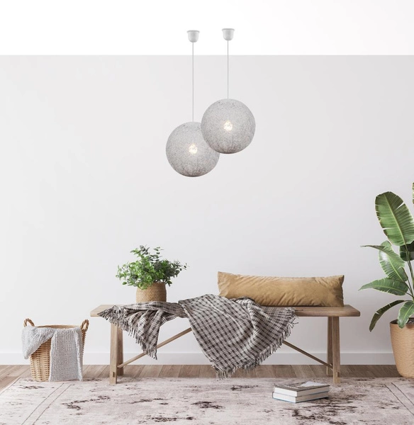 Lampa wisząca CARUBA 30 cm 31-26944 biała 1x60W E27