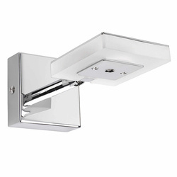 Lampa ścienna/sufitowa LED, chromowa z mlecznym kloszem, 1x3W LED