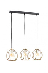 Lampa wisząca 3xE27 GLOBE BLACK/GOLD