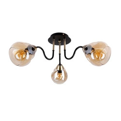 Lampa sufitowa UNICA, 33-00880, czarno-złota z dymionymi kloszami, 3x40W E27