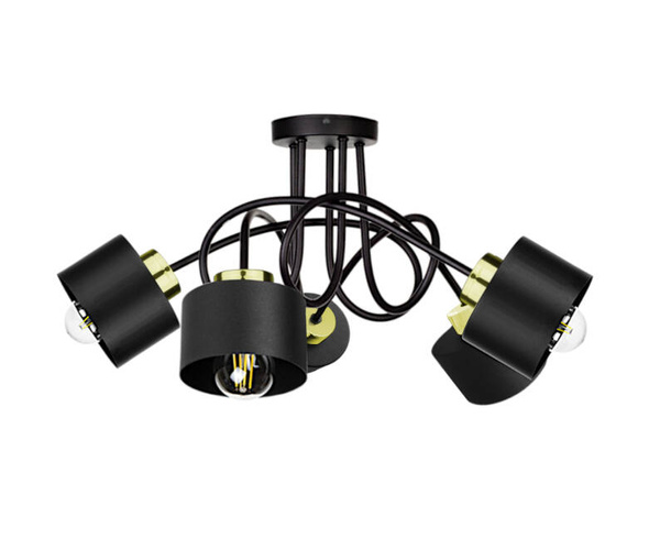 Lampa sufitowa 5xE27 SIMPLY BLACK/GOLD