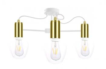 Lampa sufitowa 3xE27 MAYA WHITE/GOLD