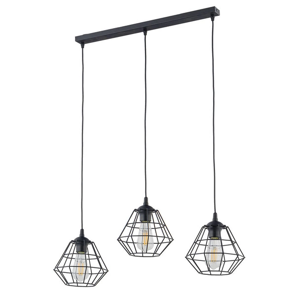 DIAMOND NEW BLACK LAMPA WISZĄCA 3 PL LISTWA 6203