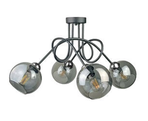 Lampa sufitowa 4xE27 RING BLACK/SILVER