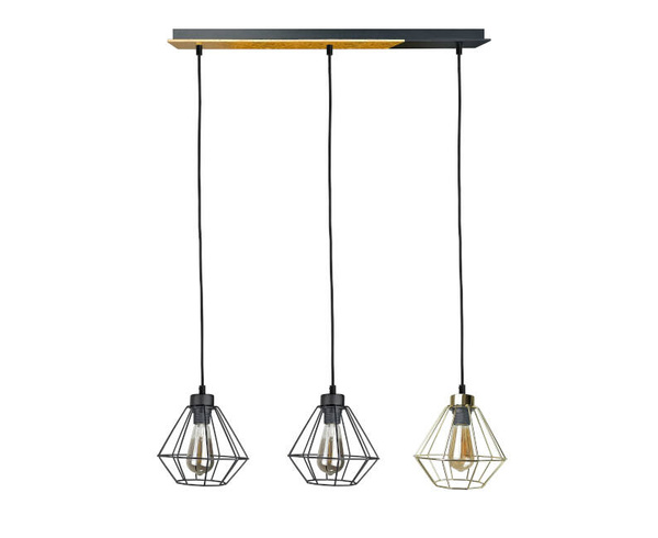 Lampa wisząca 3xE27 WESTA LONG GOLD/BLACK II