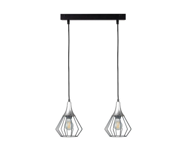 Lampa wisząca 2xE27 SELENE BLACK/SILVER