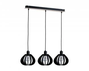 Lampa wisząca 3xE27 NICOLETA BLACK AND NATURAL 815