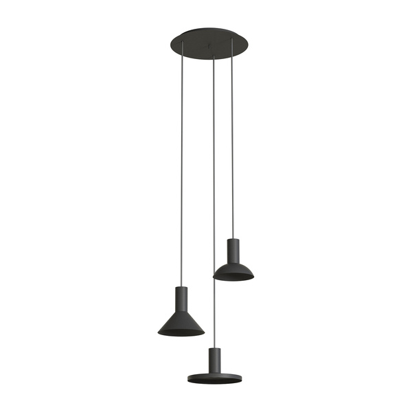 Lampa wisząca HERMANOS III BLACK szer. 40cm 3xGU10 | czarny