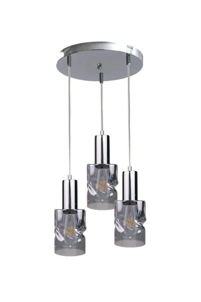 Lampa wisząca 3xE27 CROSS DARK SILVER