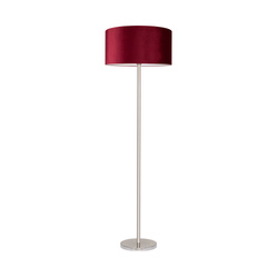 Lampa podłogowa Scarlett 1xE27 maks. 60W metal satynowy/przezroczysty kabel PVC/aksamitny bordowy klosz