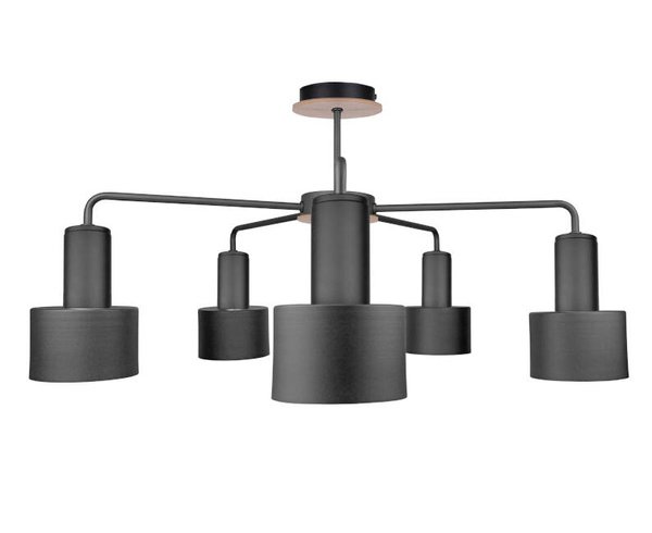 Lampa sufitowa 5xE27 LUCE BLACK/WOOD