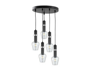 Lampa wisząca 5xE27 VERBUM BLACK/SILVER