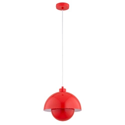 Lampa wisząca ALFA KUGER CZERWONA 1xE27 27cm | 61438