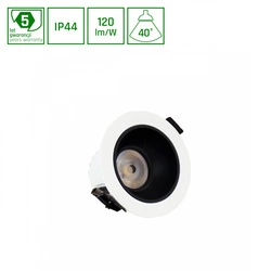 ORBITO DOWNLIGHT 10W NW 230V 40st IP44 Ra90 UGR<19 97X65MM BIAŁY/CZARNY MAT okrągła 5 lat gw