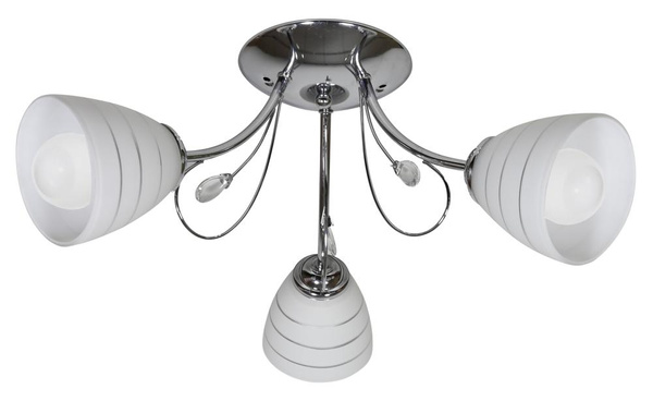 SIMPLI LAMPA WISZĄCA 3*40W E27  CHROM  Z KRYSZTAŁKIEM+KLOSZ Z PASKIEM