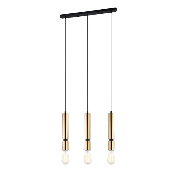 Lampa wisząca Torla dł.49cm 3xE27 | czarny/mosiężny