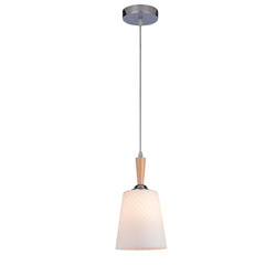 Lampa wisząca GOYA 31-43566 biały + drewno 1x60W E27